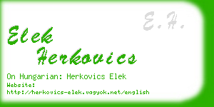 elek herkovics business card